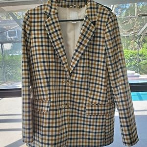 H&M Navy Blue and Gold Blazer